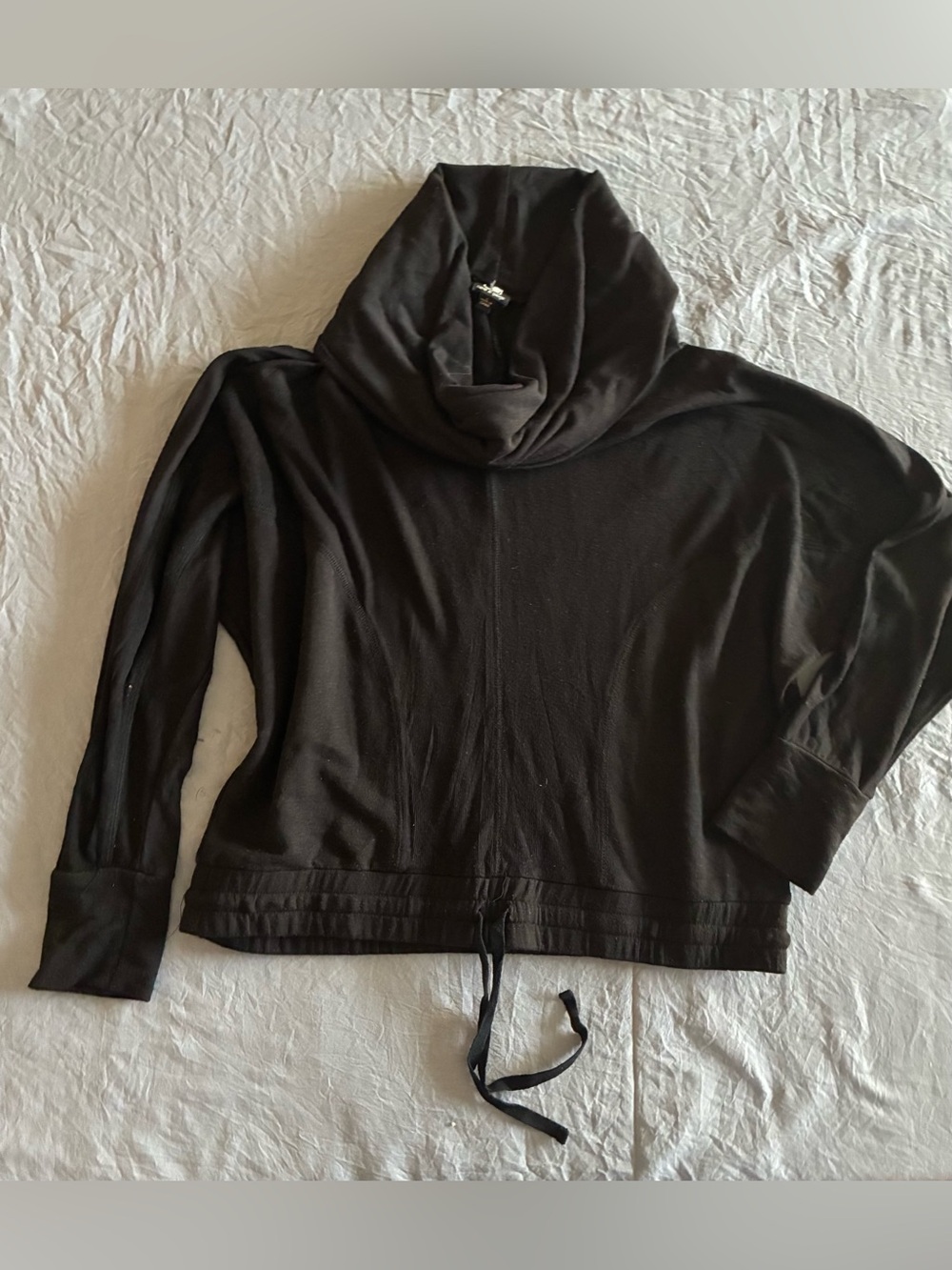 Cable & Gauge Black Cowl-Neck Pullover Sweater